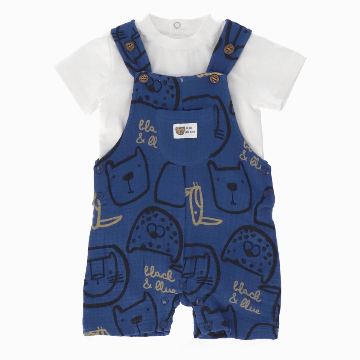 BLACK AND BLUE - Conjunto recién nacido con tigres azul Black and Blue