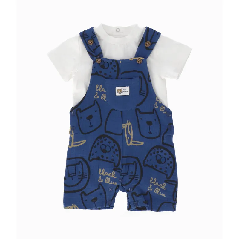 BLACK AND BLUE - Conjunto recién nacido con tigres azul Black and Blue