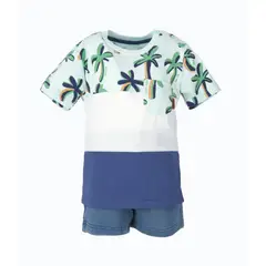 4KIDS - Conjunto bebé con palmeras azul 4 Kids