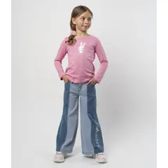 LIMONADA - Jeans niña acampanados celeste