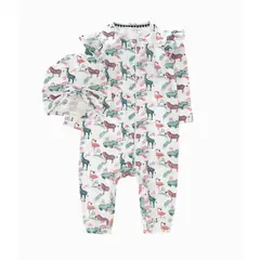 4KIDS - Enterito recién nacida con animales blanco 4 Kids