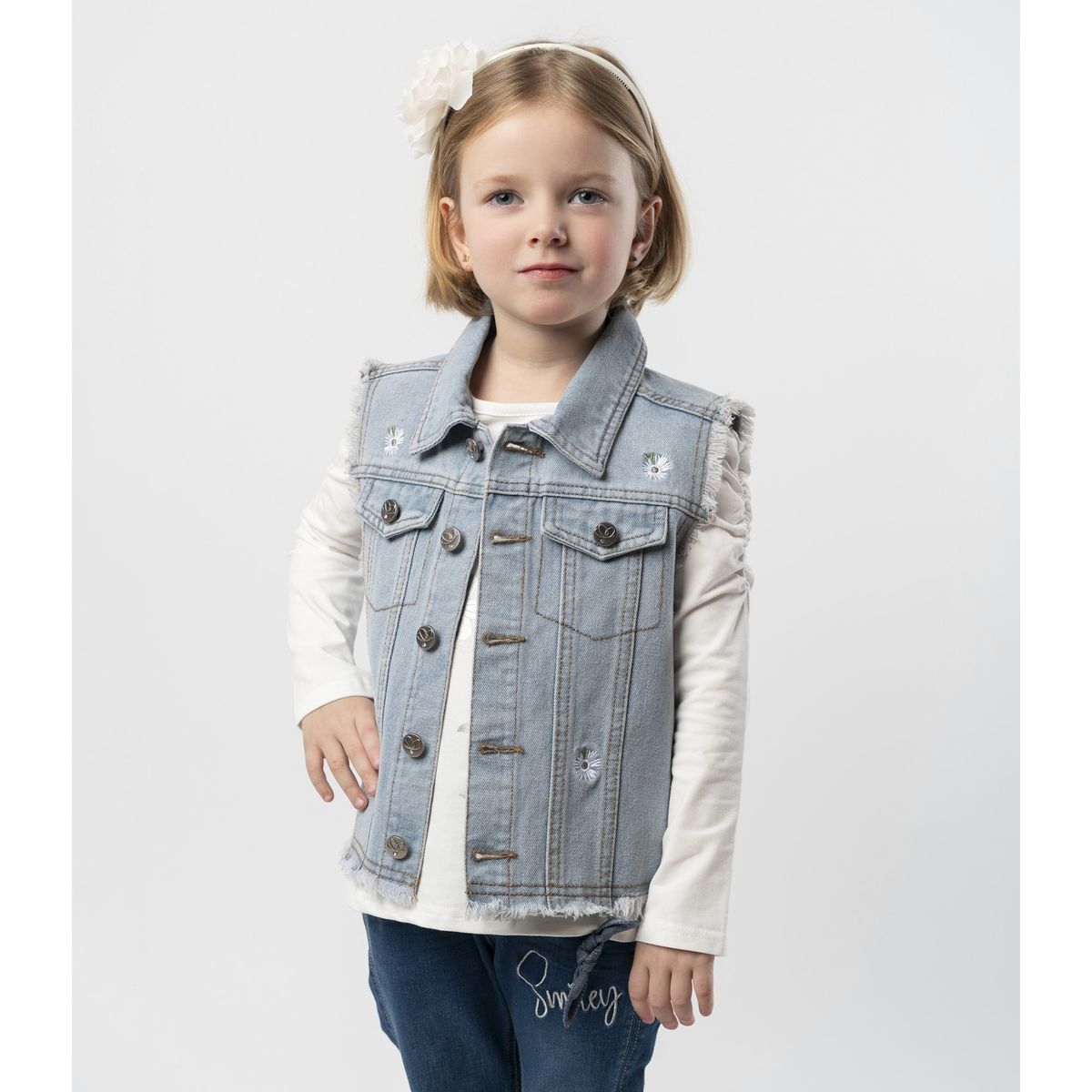 LIMONADA - Chaqueta niña sin mangas celeste Limonada