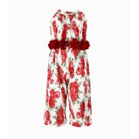 Enterito bebé con cuello halter rojo