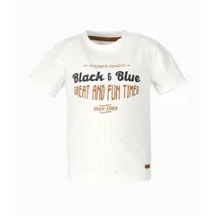 BLACK AND BLUE - Polera manga corta bebé con diseño blanco