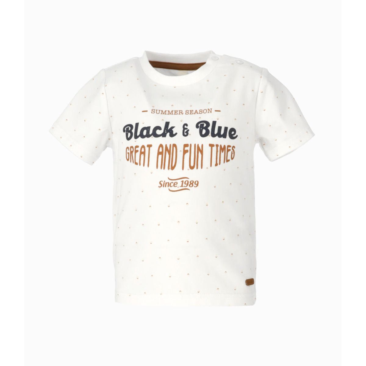 BLACK AND BLUE - Polera manga corta bebé con diseño blanco Black and Blue