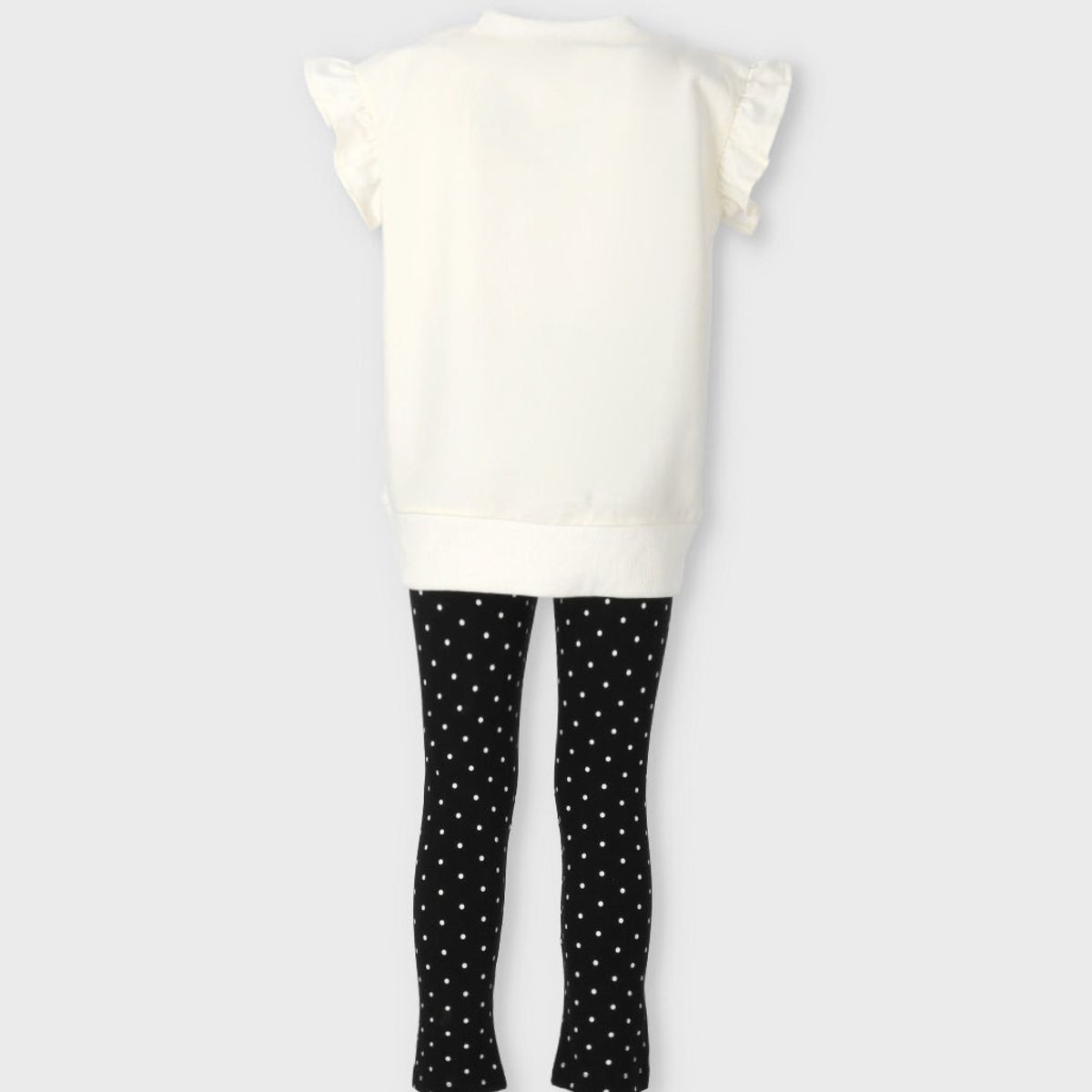 LIMONADA - Conjunto niña puntos y flores negro Limonada