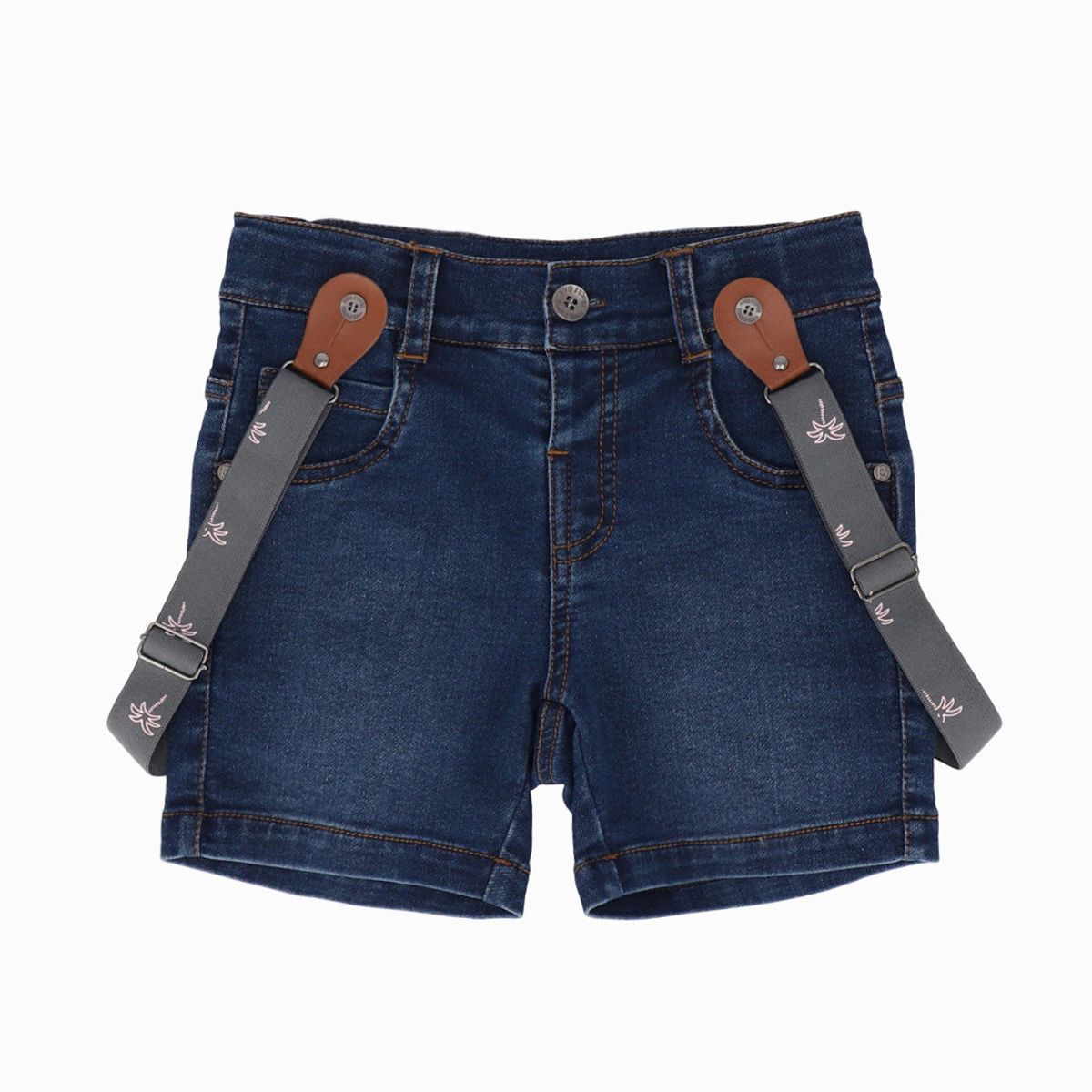 BLACK AND BLUE - Bermuda niño con suspensores azul Black and Blue