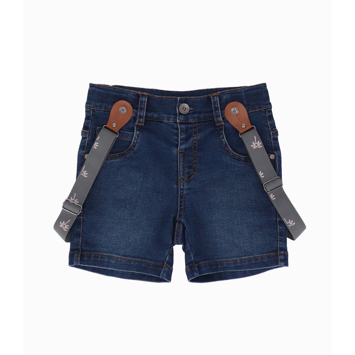 BLACK AND BLUE - Bermuda niño con suspensores azul Black and Blue