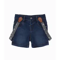 BLACK AND BLUE - Bermuda niño con suspensores azul