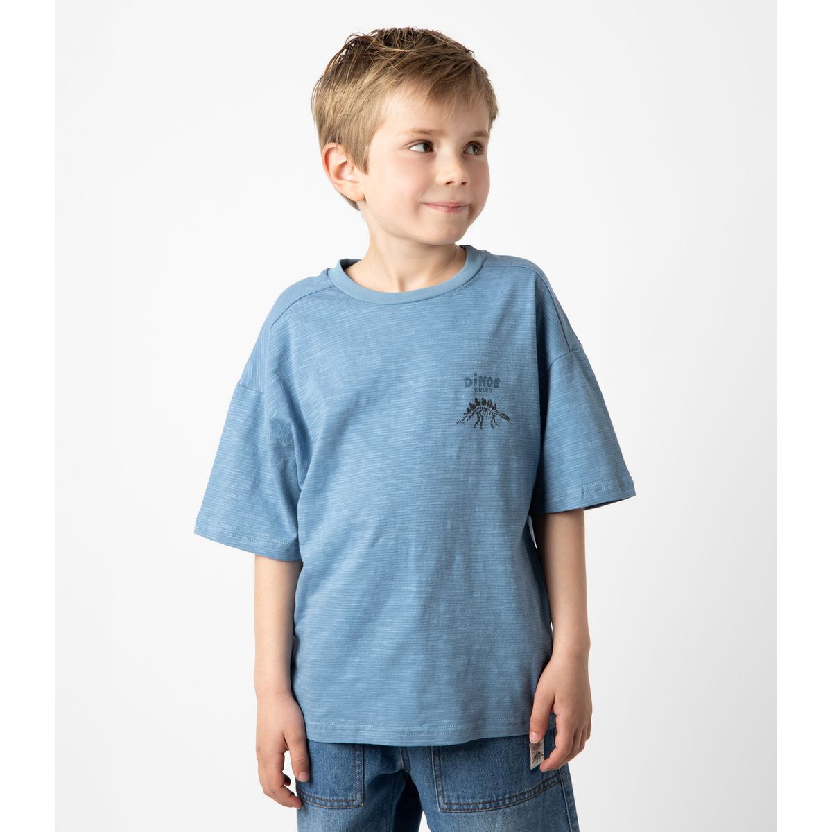 BLACK AND BLUE - Polera manga corta niño con diseño azul Black and Blue