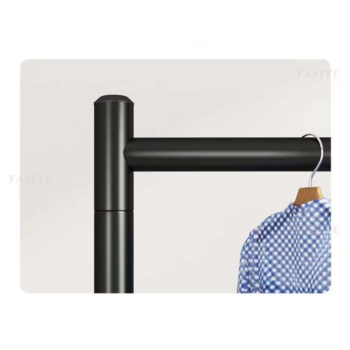 GENERICO - PERCHERO NEGRO MOSTRADOR ORGANIZADOR DE ROPA DOBLE PISO