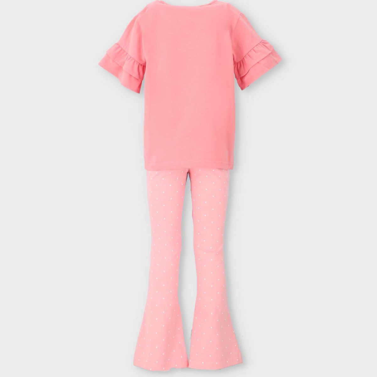 LIMONADA - Conjunto niña con estampado y puntos coral Limonada