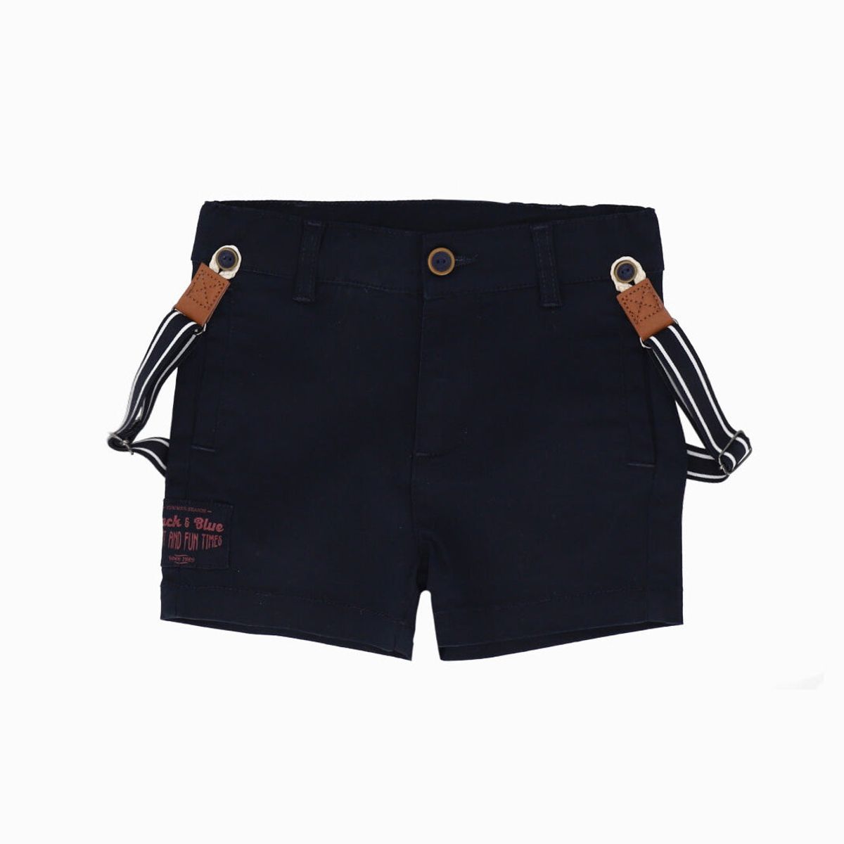 BLACK AND BLUE - Bermuda bebé con suspensores azul marino Black and Blue