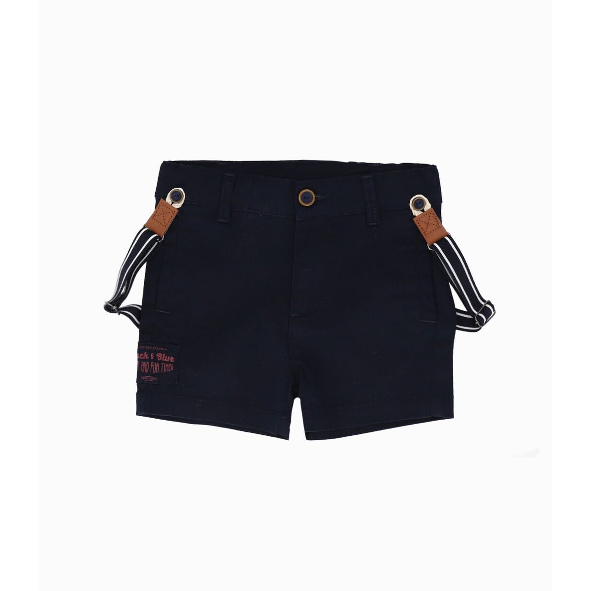BLACK AND BLUE - Bermuda bebé con suspensores azul marino Black and Blue