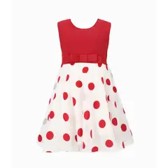 LIMONADA - Vestido niña con puntos rojo