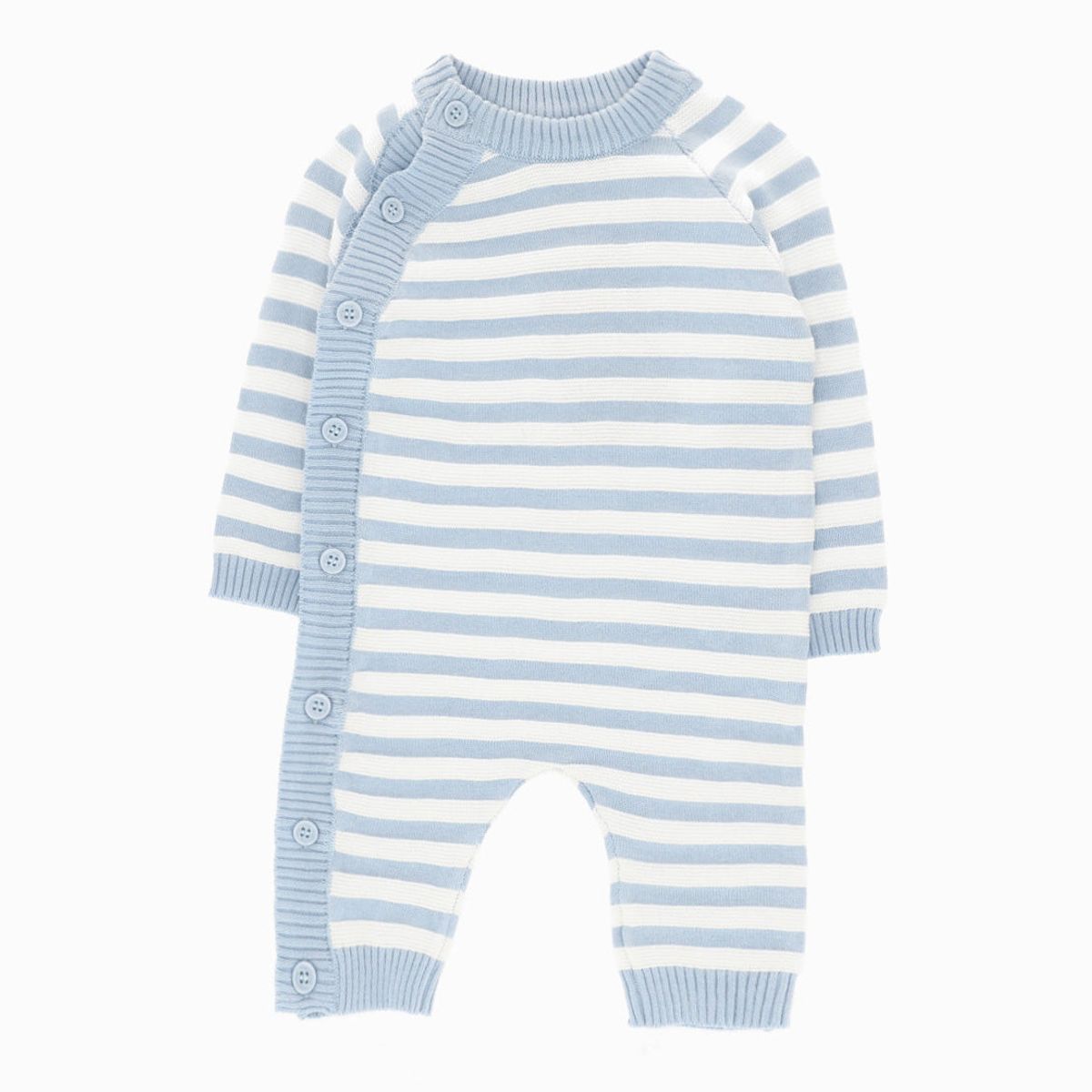 BLACK AND BLUE - Enterito recién nacido con rayas celeste Black and Blue