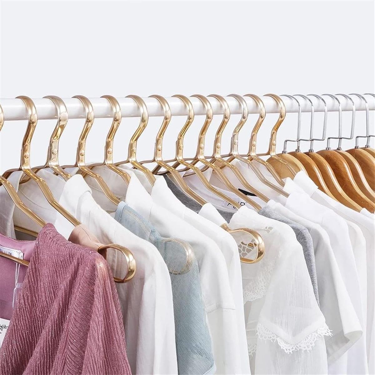 GENERICO - PERCHERO BLANCO MOSTRADOR ORGANIZADOR DE ROPA DOBLE PISO