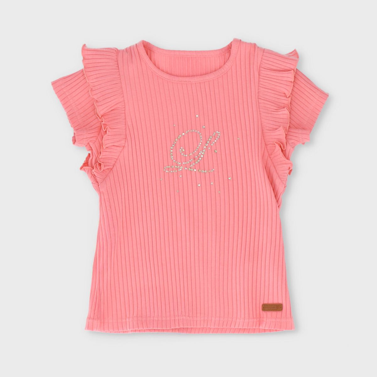LIMONADA - Polera manga corta niña acanalada coral Limonada