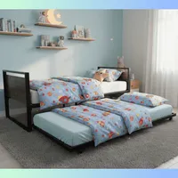 Base De Cama Nido 1 Plaza Napoli Fierro Y Madera