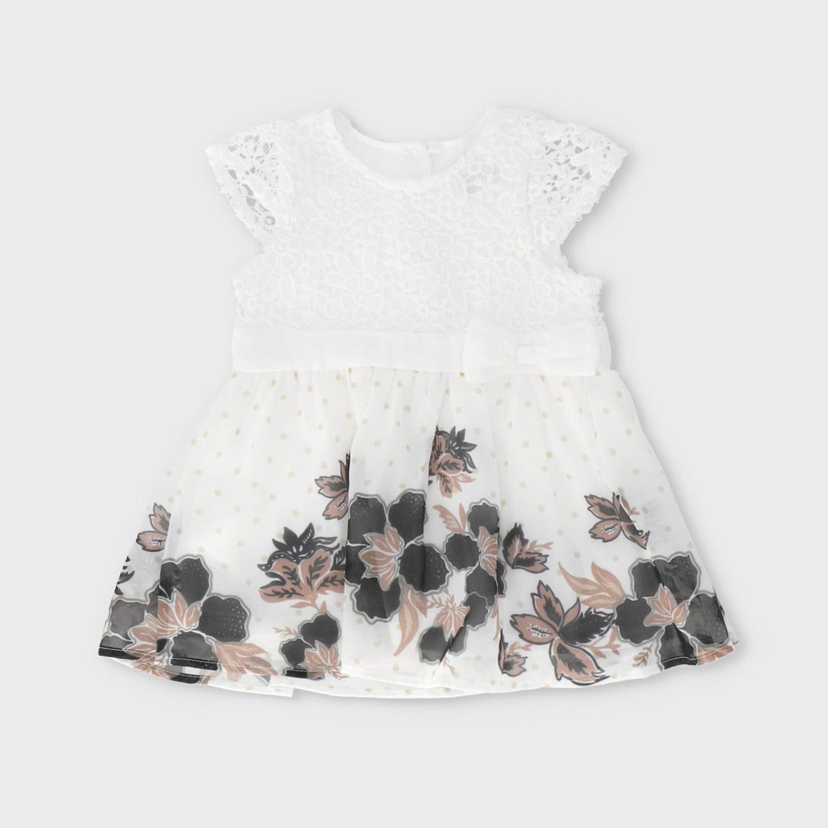 LIMONADA - Vestido recién nacida con flores negro Limonada