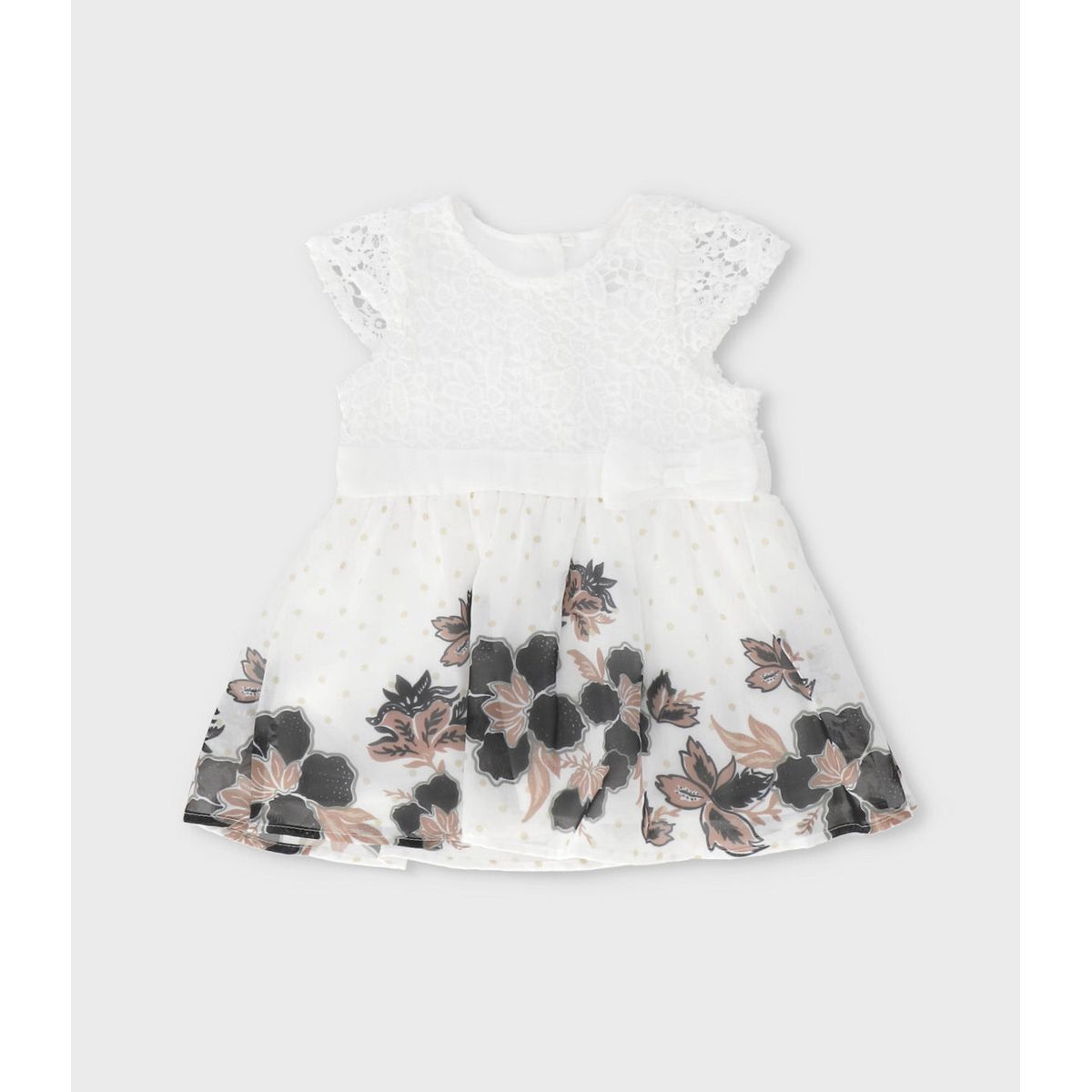 LIMONADA - Vestido recién nacida con flores negro Limonada