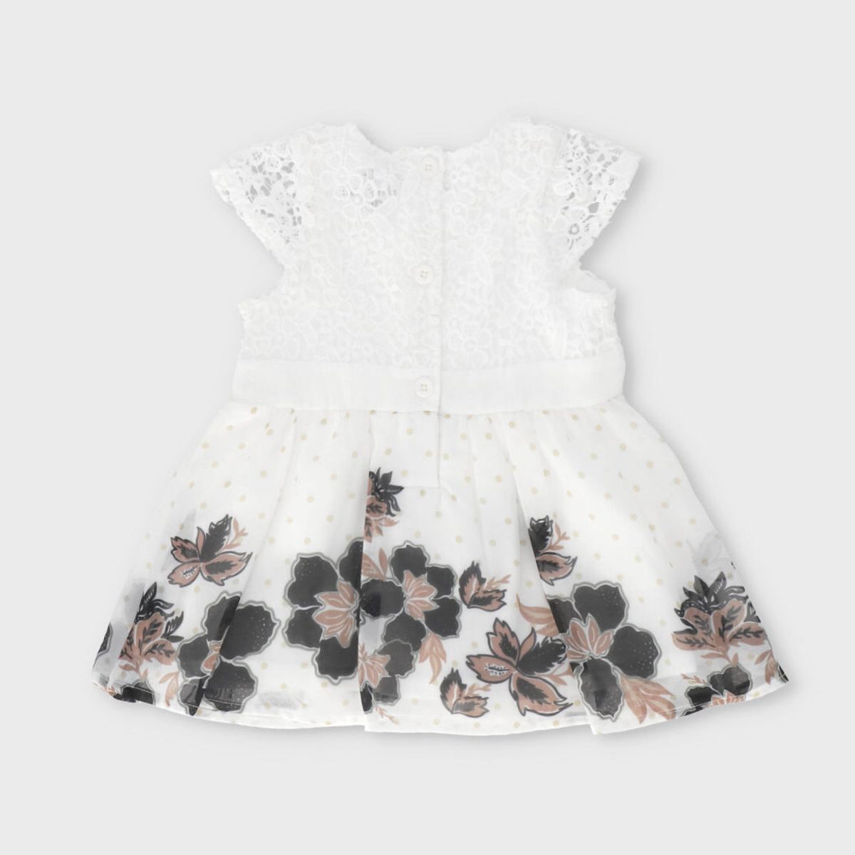 LIMONADA - Vestido recién nacida con flores negro Limonada
