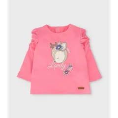 LIMONADA - Polera manga larga bebé con ciervo coral