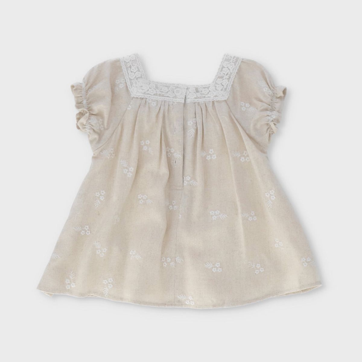 LIMONADA - Vestido recién nacida flores bordadas beige Limonada