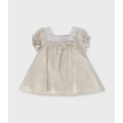 LIMONADA - Vestido recién nacida flores bordadas beige