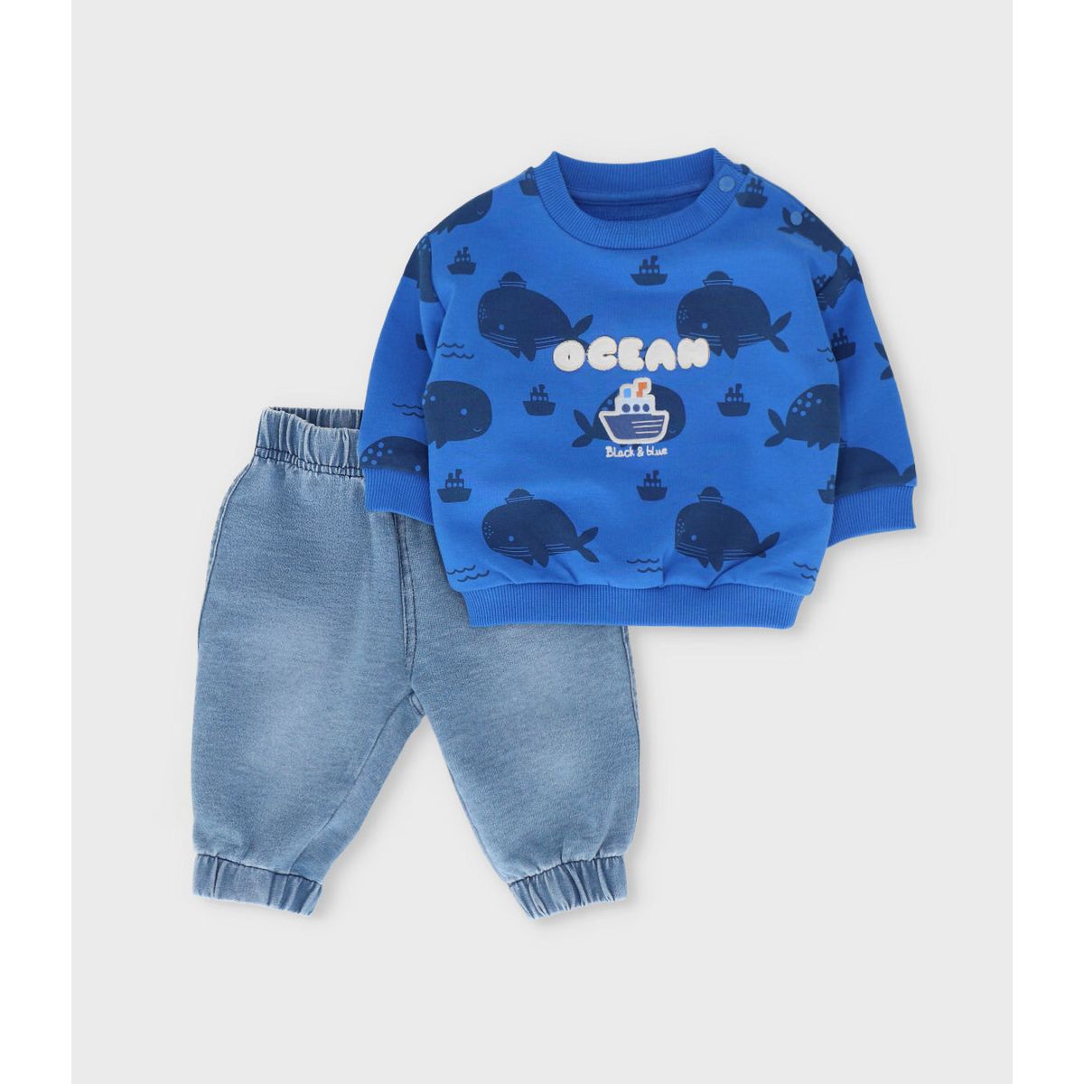 BLACK AND BLUE - Conjunto recién nacido ocean azul Black and Blue