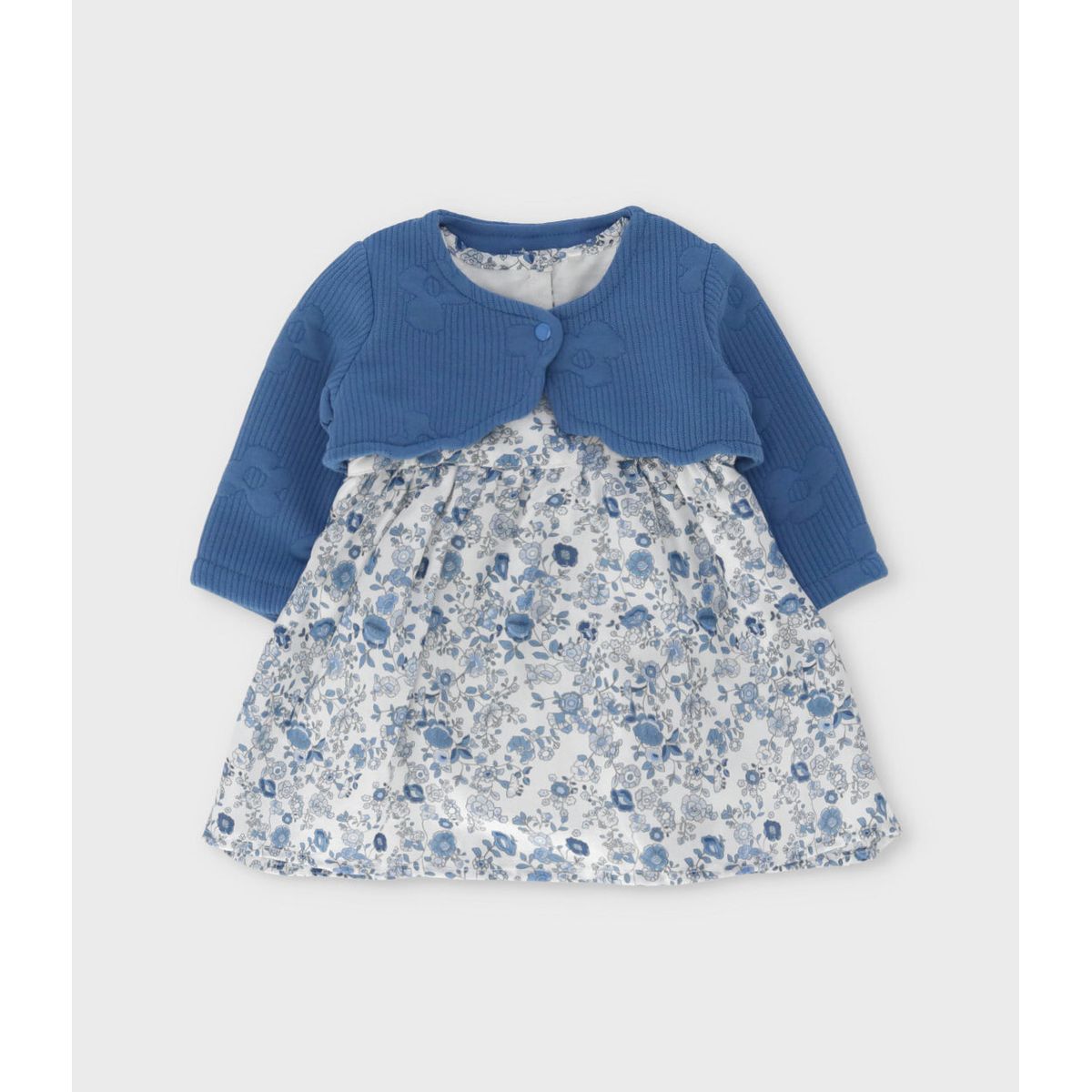 LIMONADA - Vestido recién nacida floreado celeste Limonada