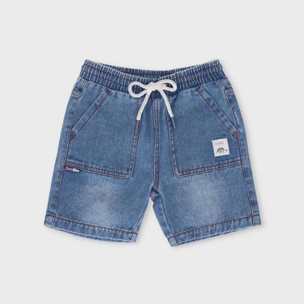 BLACK AND BLUE - Bermuda niño denim celeste Black and Blue