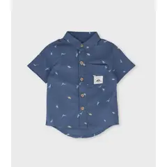 BLACK AND BLUE - Camisa manga corta bebé con dinosaurios azul