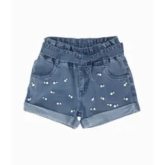 LIMONADA - Short niña con lazo celeste