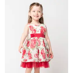 LIMONADA - Vestido bebé con lazo rojo