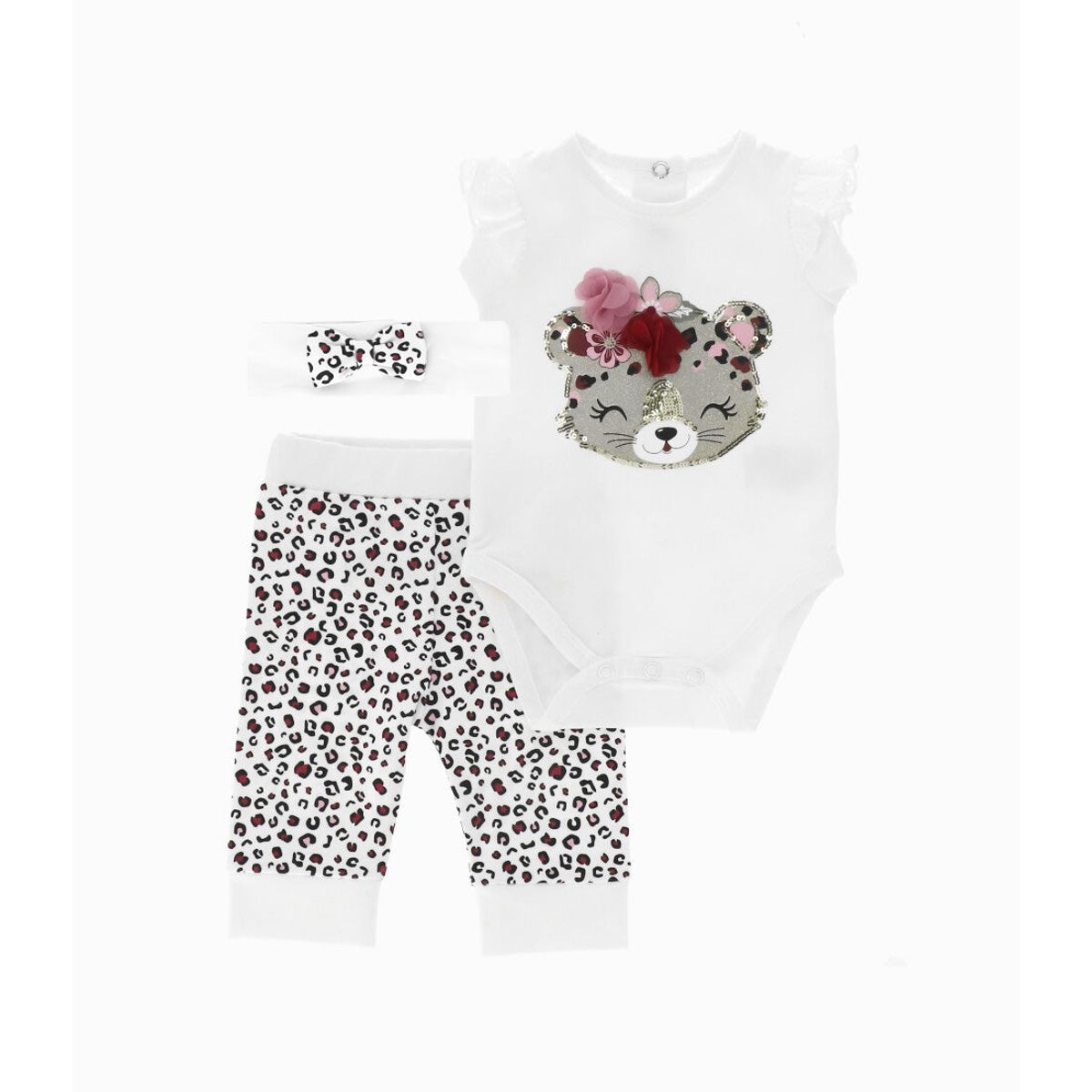 LIMONADA - Conjunto recién nacida 3 piezas blanco Limonada