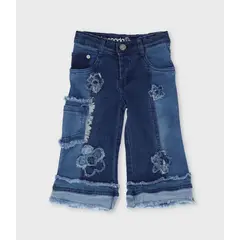 LIMONADA - Jeans bebé aplicación de flores azul
