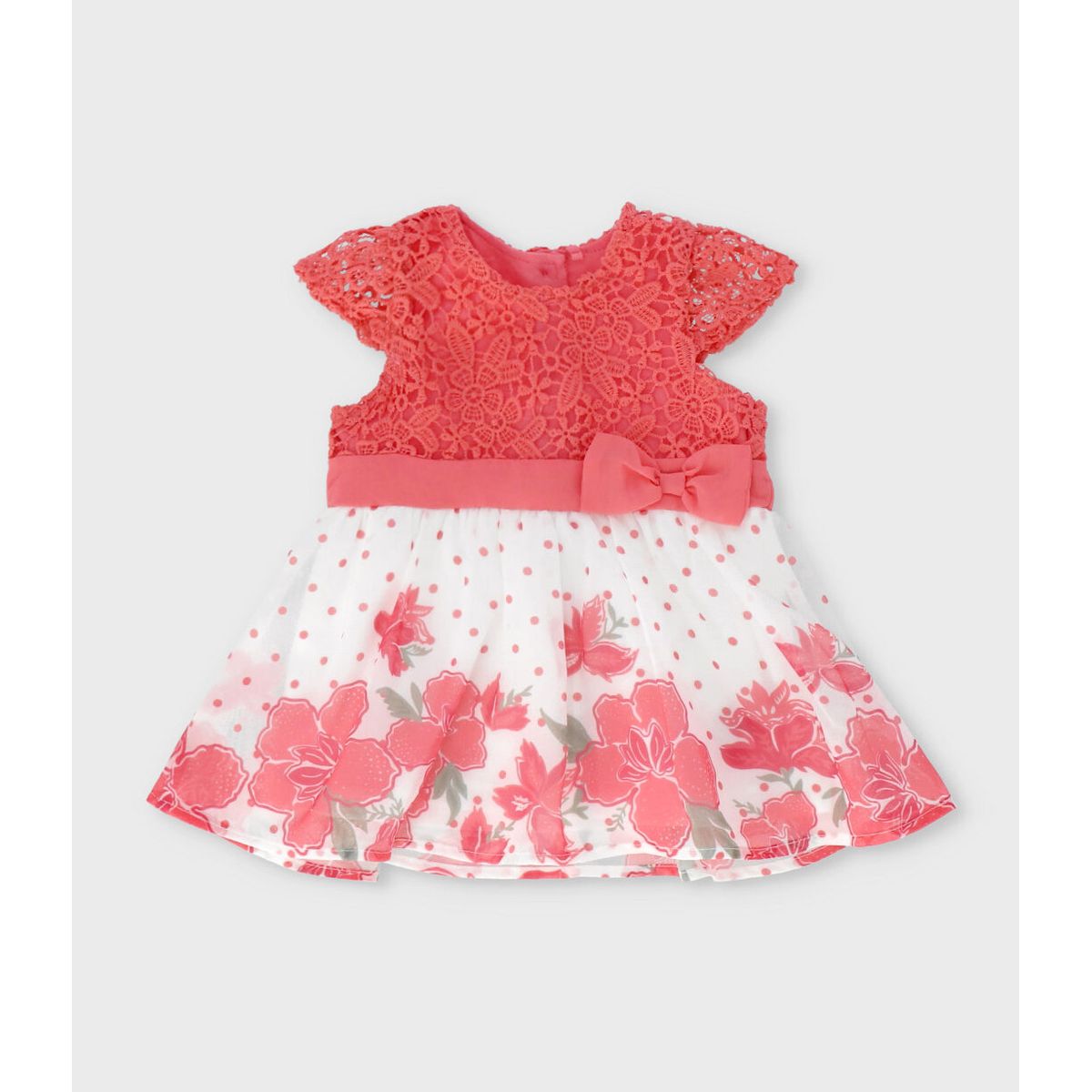LIMONADA - Vestido recién nacida con flores coral Limonada