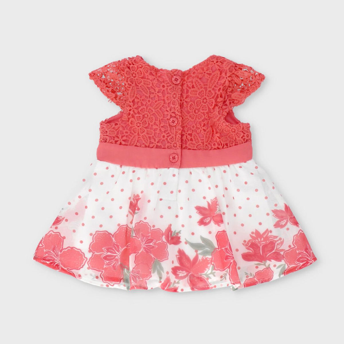 LIMONADA - Vestido recién nacida con flores coral Limonada