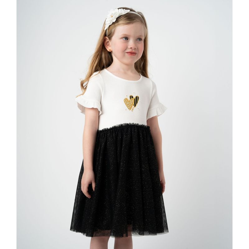 LIMONADA - Vestido niña acanalado negro Limonada