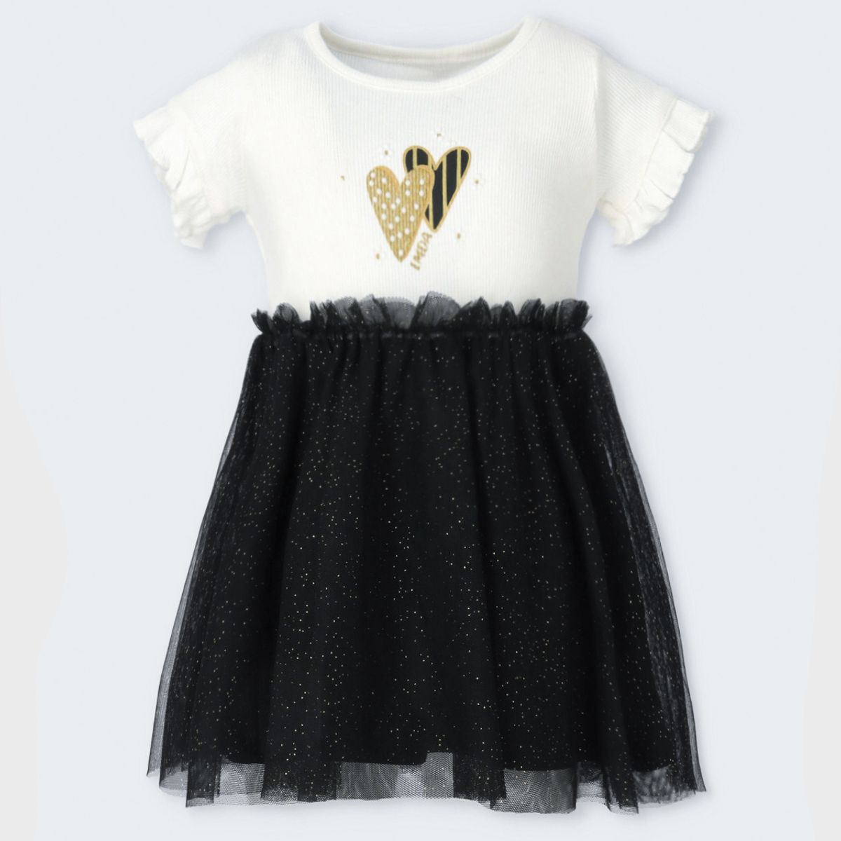 LIMONADA - Vestido niña acanalado negro Limonada