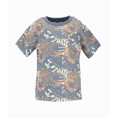 4KIDS - Polera manga corta niño con hojas azul 4 Kids