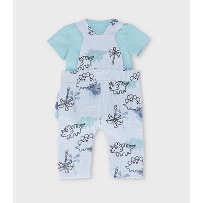 Imagen 2 del producto Conjunto recién nacido de jardinera celeste