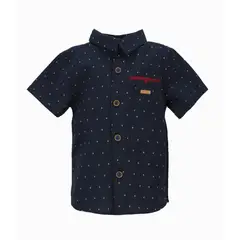 BLACK AND BLUE - Camisa manga corta bebé con estampado azul