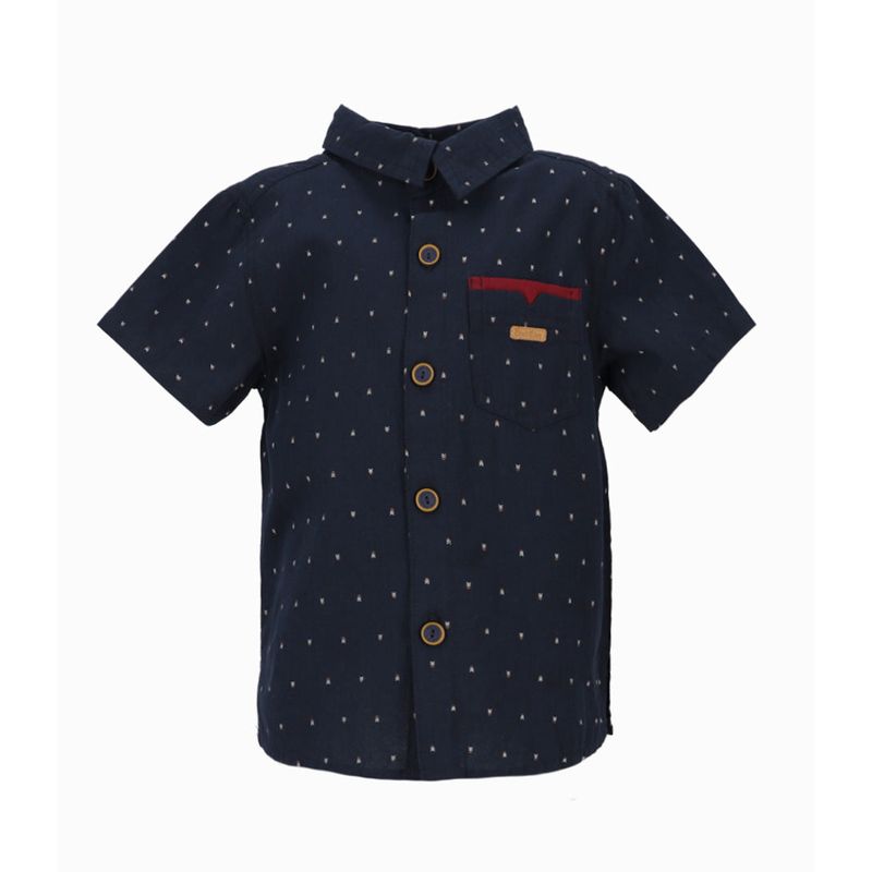 BLACK AND BLUE - Camisa manga corta bebé con estampado azul  Black and Blue