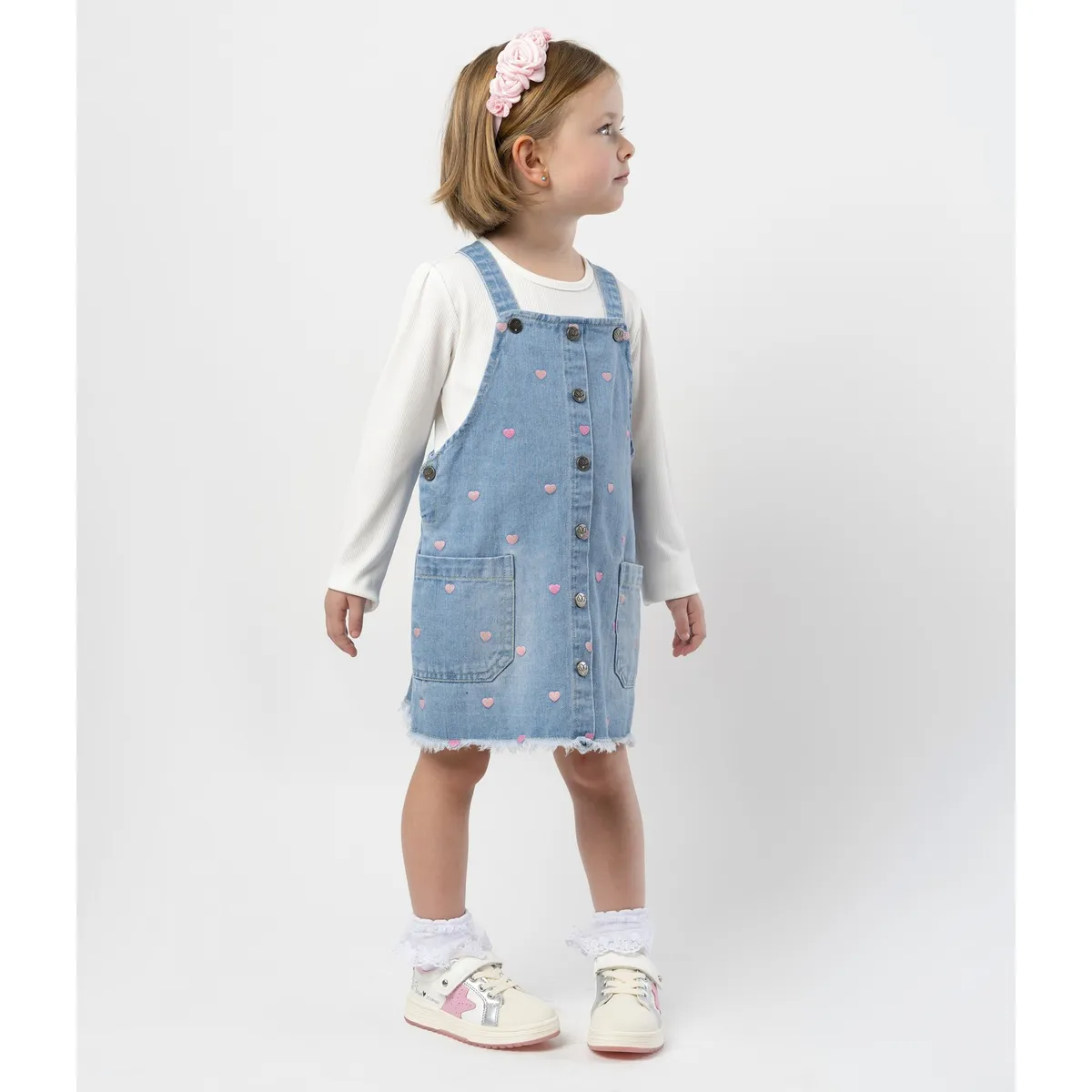 LIMONADA - Vestido niña de denim celeste Limonada