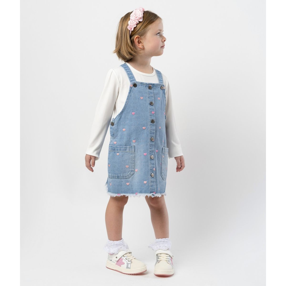 LIMONADA - Vestido niña de denim celeste Limonada