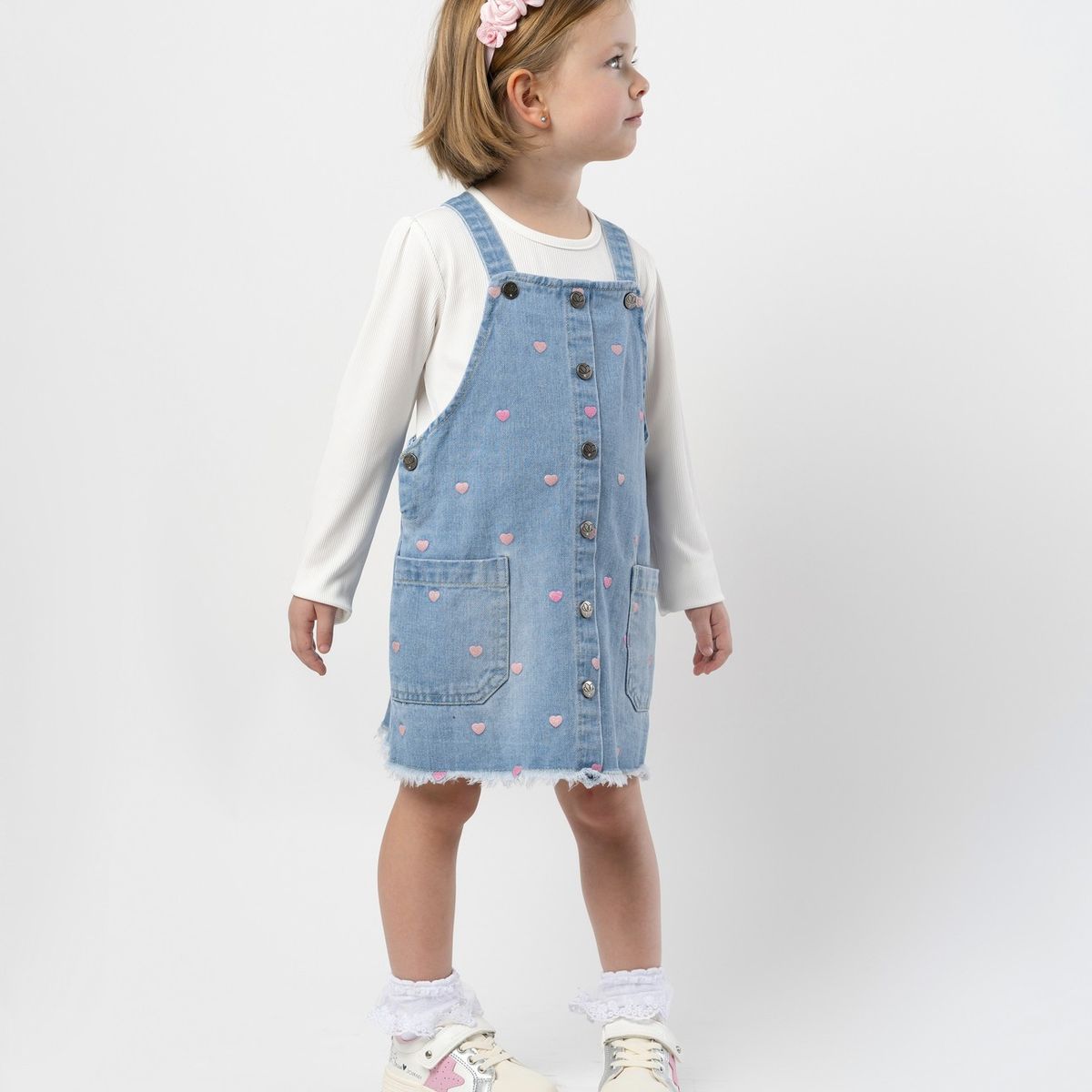 LIMONADA - Vestido niña de denim celeste Limonada