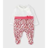 Enterito recién nacida con flores coral