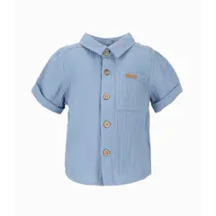 BLACK AND BLUE - Camisa manga corta bebé básica azul